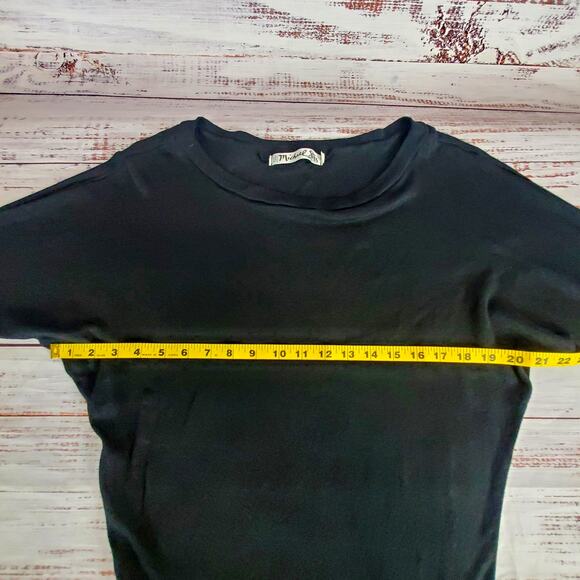 Michael Stars Black Silk Cotton Cashmere Sweater OS Dolman Sleeve Dark Academia - Picture 8 of 10